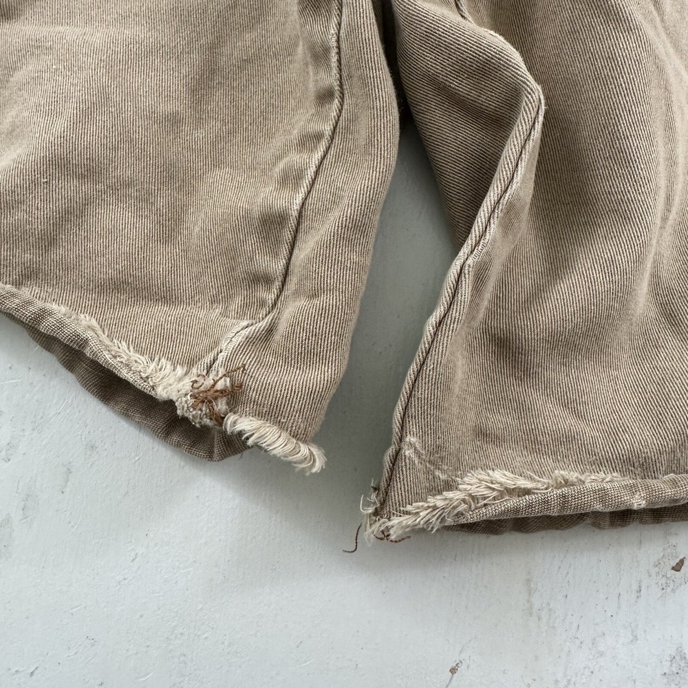 VTG Y2K Distressed Aeropostale Cargo Shorts Men 33 Beige Khaki Cutoffs Tag 34 - Picture 6 of 15